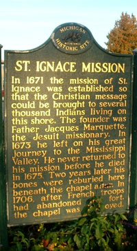 St. Ignace Mission Historic Marker