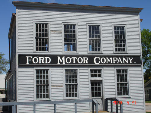 This is a replica of an early building housing the Ford Motor Company