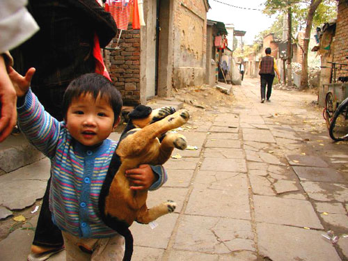 Small Girl in Beijing, China Neighborhood