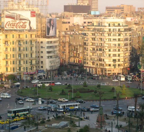Cairo traffic at sunset, 2007
