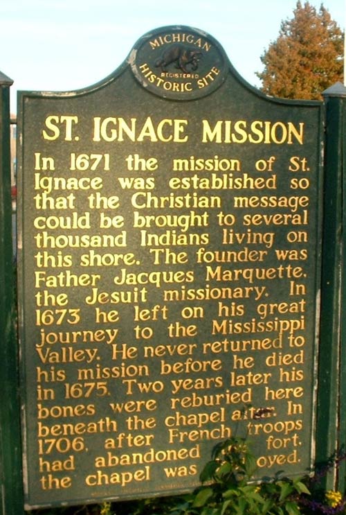 St. Ignace Mission Historic Marker