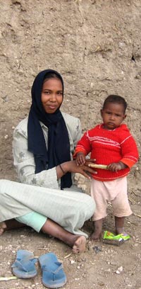 A young woman and her child in a village in Upper Egypt, 2007