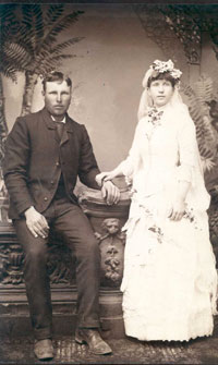 American Wedding Photo, rural United States, 1880s